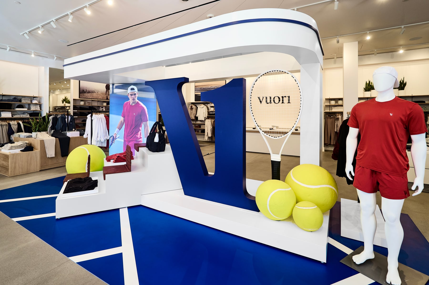 The Jack is Back court display on the Vuori shop floor